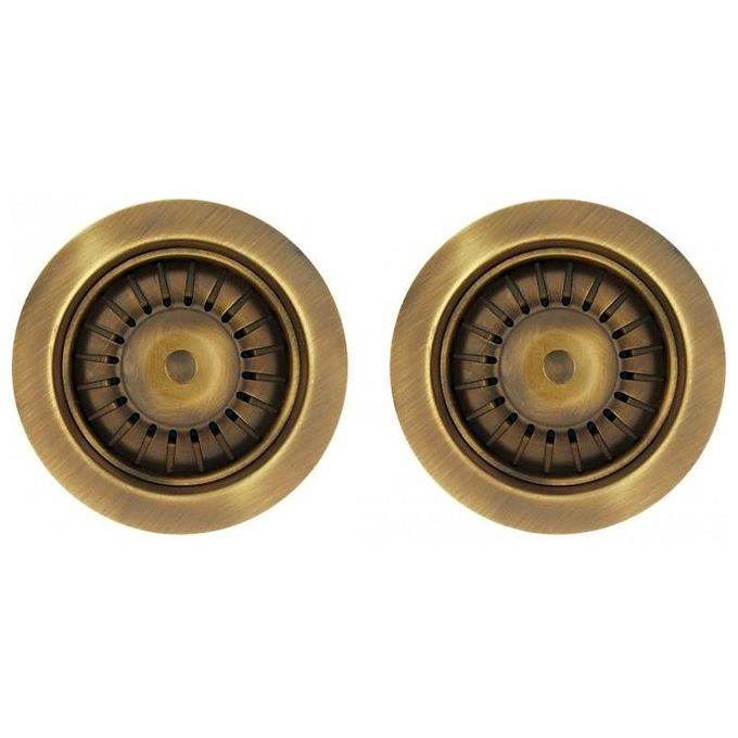 Elleci APM2VSCTPGO Piletta 3,5 Con Troppo Pieno E Senza Troppo Pieno 2 Vasche Ottone Anticato - Golden