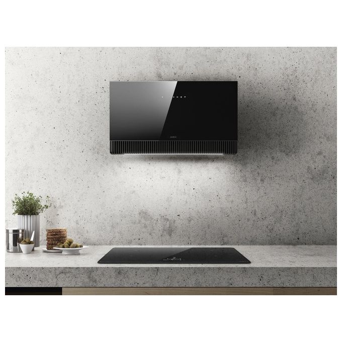 Elica SUPER PLAT BL-F-80 Cappa a parete filtrante Comandi touch control 80 cm Classe energetica A 740 m3-h Vetro Nero PRF0164980