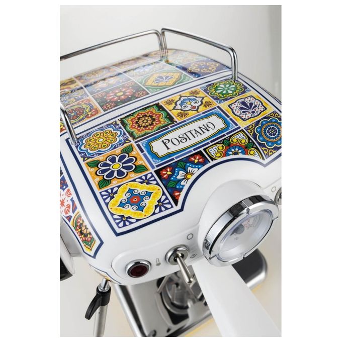 Ariete 00M13891PAR0 Macchina Caffe' Cialde e Caffé Macinato in Polvere Espresso Manuale con Erogatore di Vapore 1 o 2 Tazze Estetica Positano