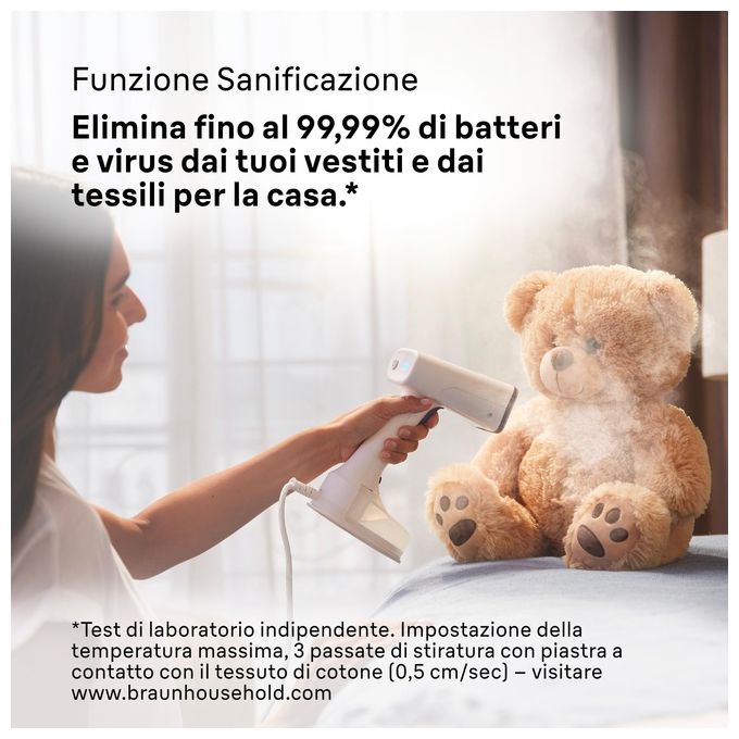 Braun QuickStyle 5 GS5011PU Stiratore Verticale con la Prima Piastra al Mondo con Tecnologia Dual FreeGlide 3D Riscaldamento Rapido 1200W Bianco-Viola