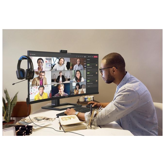 Philips 40B1U6903CH Monitor 40'' IPS Curvo 5K UHD 5120x2160 21:9 75Hz HDR10 Thunderbolt 4 Webcam 5MP Hub USB Docking colore Nero
