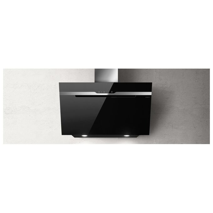 Elica MAJESTIC NO DRIP PRF0147732 Cappa a Parete Classe energetica B 3 Velocita' Aspirante Touch Control Illuminazione LED 90 cm Inox-Vetro Nero