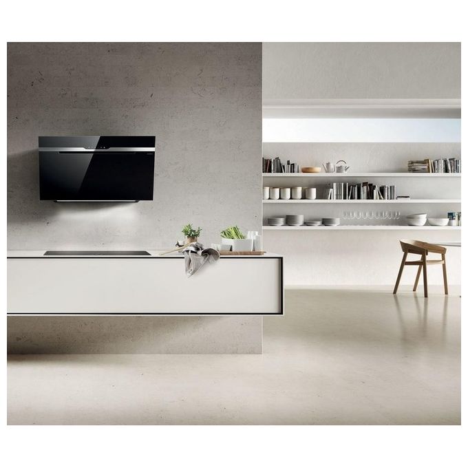Elica MAJESTIC NO DRIP PRF0147732 Cappa a Parete Classe energetica B 3 Velocita' Aspirante Touch Control Illuminazione LED 90 cm Inox-Vetro Nero