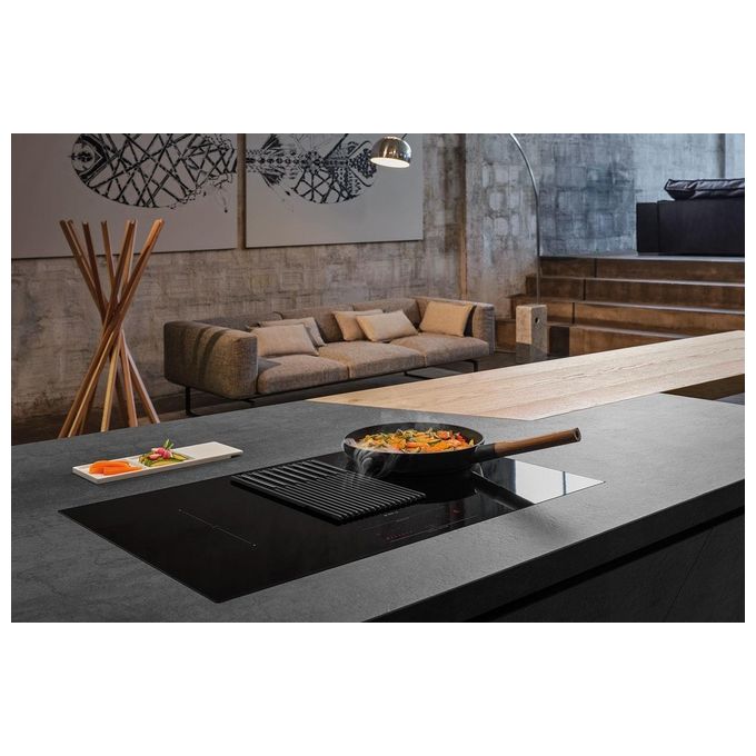 Elica NIKOLATESLA LIBRA BL-F-83 Piano cottura a Induzione con cappa integrata 4 zone 83 cm Vetro Nero + Ghisa PRF0147745