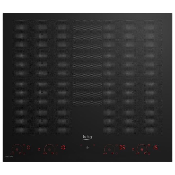 BEKO HII68811NT Piano Cottura Induzione 8 Fuochi 60 cm Piano Vetro Nero
