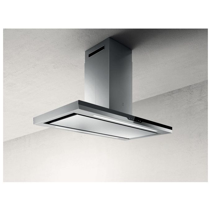 Elica METEORITE ISLAND IX-A PRF0148122 Cappa a Isola Classe energetica A 3 Velocita' Aspirante Touch Control Illuminazione LED 120 cm Inox-Vetro Nero