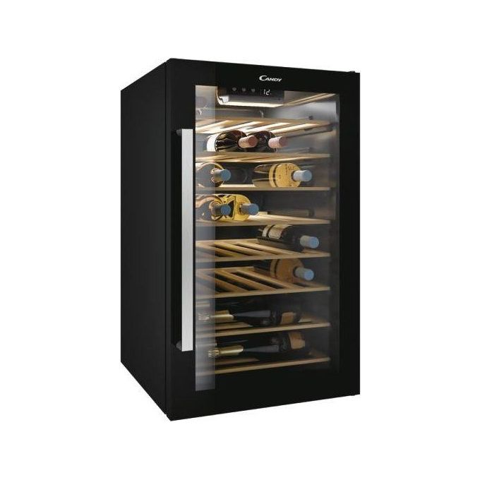 Candy CWC 154 EEL-N Vino Cantina 41 Bottiglie Classe energetica G (A) 6 ripiani in Legno + 1 wine rack Wifi 85 cm Nero