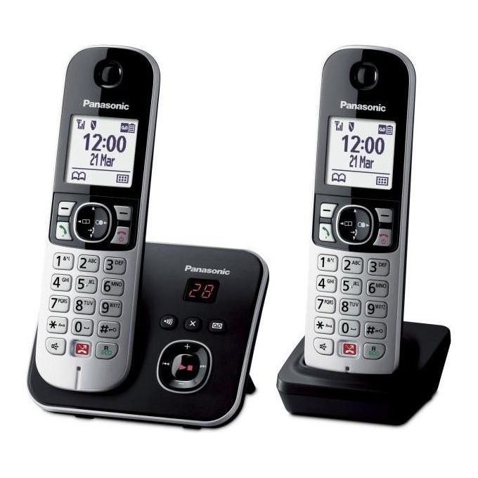 [ComeNuovo] Panasonic KX-TG6862JTB Telefono Cordless DECT Doppio Ampio Schermo Bianco