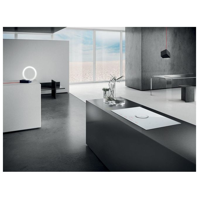 Elica NIKOLATESLA SWITCH WH-A-80 Piano cottura aspirante a Induzione con cappa aspirante integrata 4 zone 83 cm Comandi Touch control 630 m3-h Vetro Bianco PRF0146216A