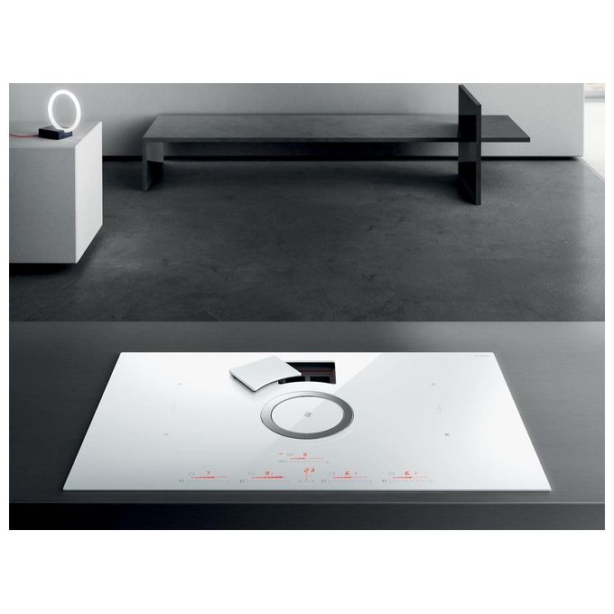 Elica NIKOLATESLA SWITCH WH-A-80 Piano cottura aspirante a Induzione con cappa aspirante integrata 4 zone 83 cm Comandi Touch control 630 m3-h Vetro Bianco PRF0146216A