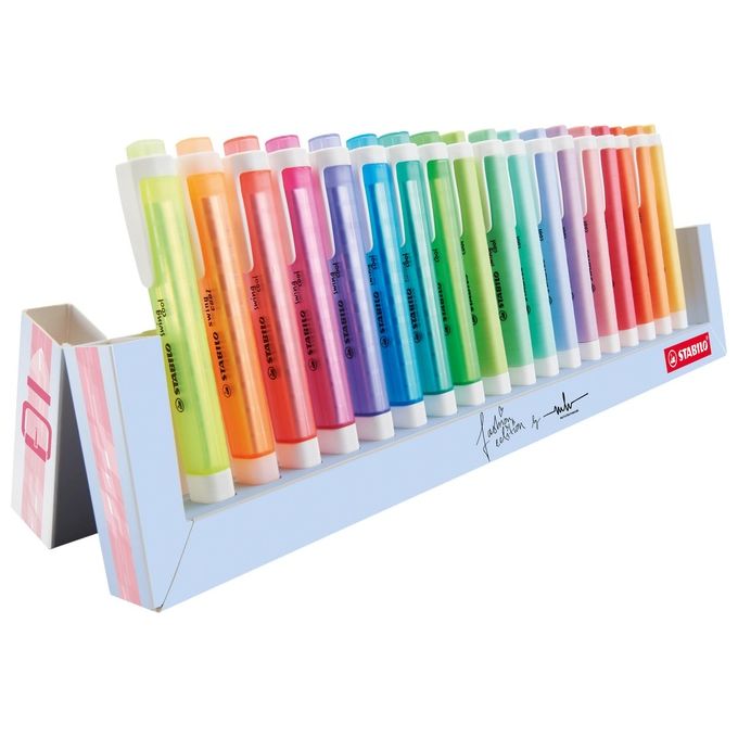 Evidenziatore - STABILO swing cool Desk-Set - 18 Colori Assortiti 8 Neon + 10 Pastel