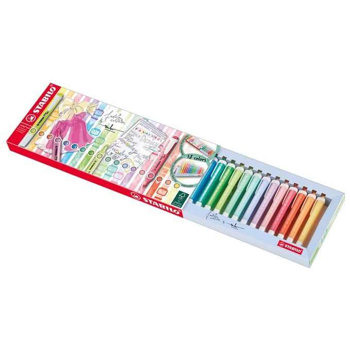 Evidenziatore - STABILO swing cool Desk-Set - 18 Colori Assortiti 8 Neon + 10 Pastel