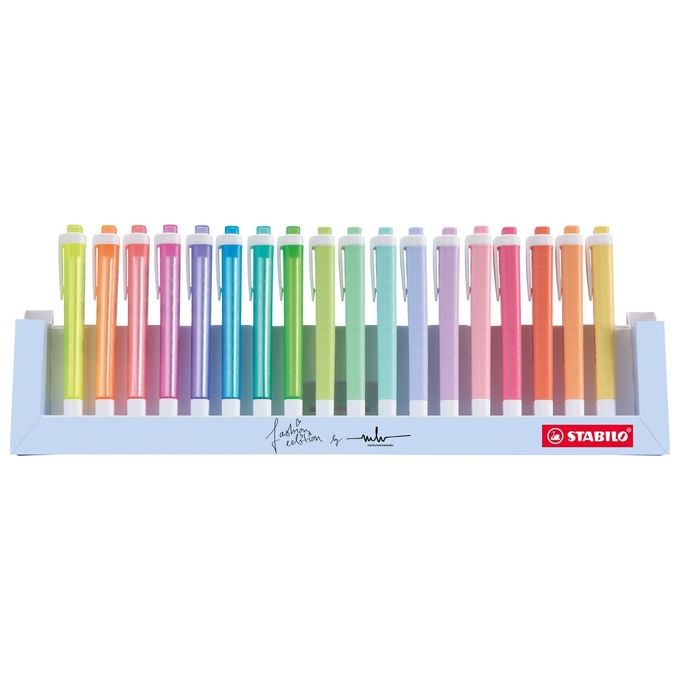 Evidenziatore - STABILO swing cool Desk-Set - 18 Colori Assortiti 8 Neon + 10 Pastel