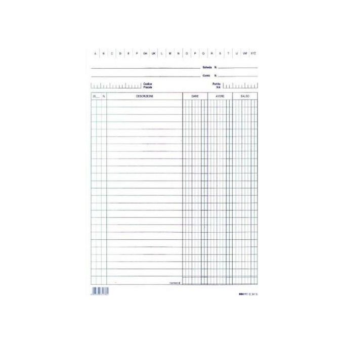 Edipro Confezione 100 Schede Dare Avere Saldo Blu