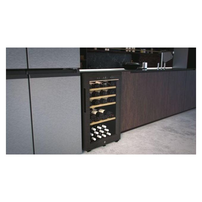 Haier HWS49GA Wine Bank 50 Series 5 Cantinetta Vino 49 Bottiglie Classe energetica F Ripiani 4+1 Sistema luci 3D 50 cm Nero