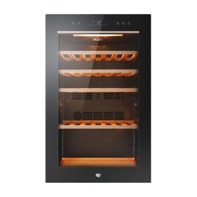Haier HWS49GA Wine Bank 50 Series 5 Cantinetta Vino 49 Bottiglie Classe energetica F Ripiani 4+1 Sistema luci 3D 50 cm Nero