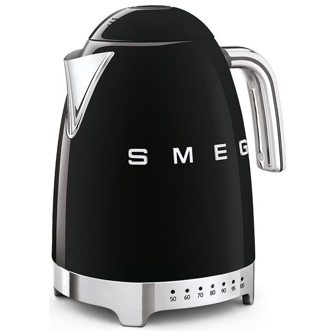 Smeg KLF04BLEU Estetica 50's Style Bollitore Elettrico a Temperatura Variabile Capacita' 1,7 Litri 7 Tazze Potenza 2400 W Nero