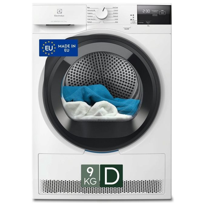 Electrolux EW6HBG292G GentleCare 600 Asciugatrice Pompa di Calore 9 Kg Classe D Inverter ProTex 66 dB (85x60x64 cm) colore Bianco