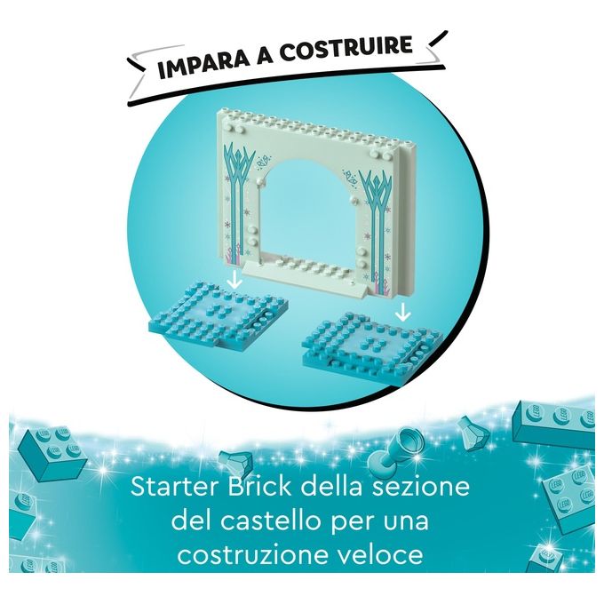 LEGO Disney Princess 43238 Castello di Ghiaccio di Elsa di Frozen, Palazzo Giocattolo delle Principesse, Giochi per Bambini 4+