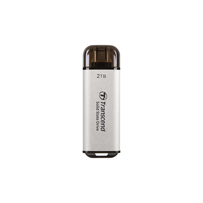 Transcend TS2TESD300S 2Tb Ssd Esterno Usb 10Gbps Type C Silver
