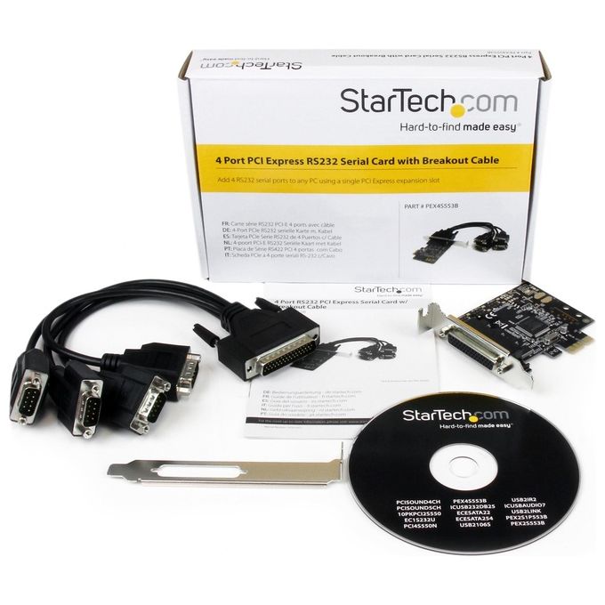 StarTech Scheda PCI Express seriale a 4 porte RS-232 con cavo di ripartizione