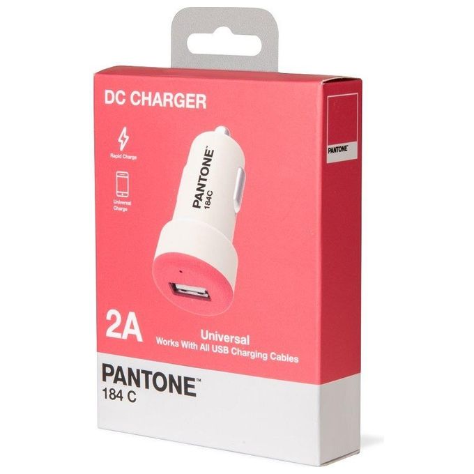 Pantone Caricabatterie da Auto 2A Carica Rapida Rosa
