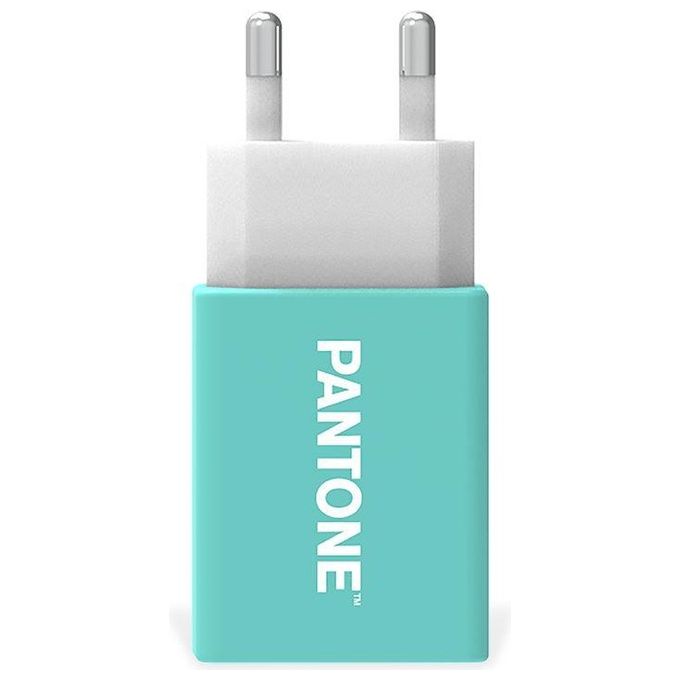 Pantone Caricabatterie da Rete con Porta Usb 2A Carica Rapida Azzurro Ciano