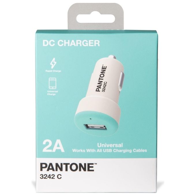 Pantone Caricabatterie da Auto 2A Carica Rapida Azzurro Ciano