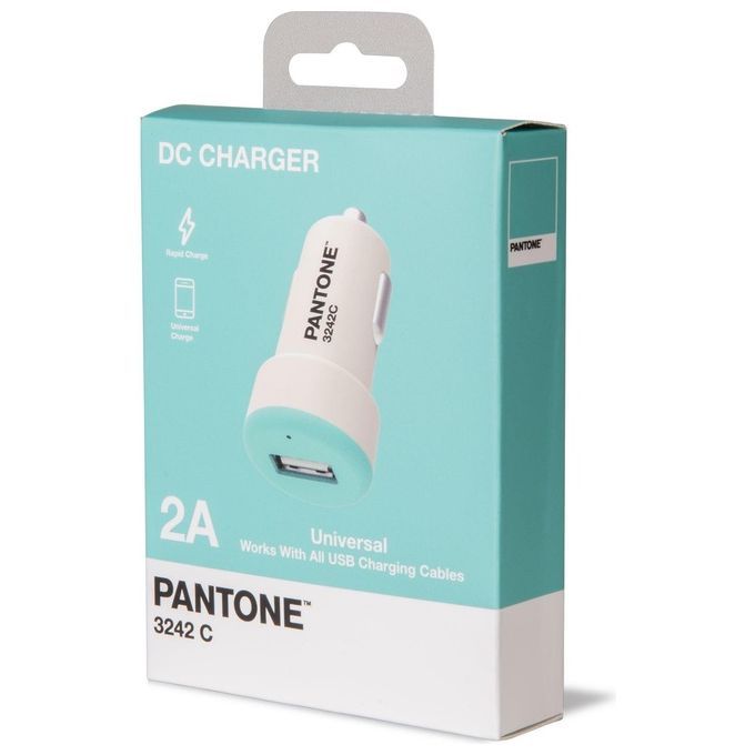 Pantone Caricabatterie da Auto 2A Carica Rapida Azzurro Ciano