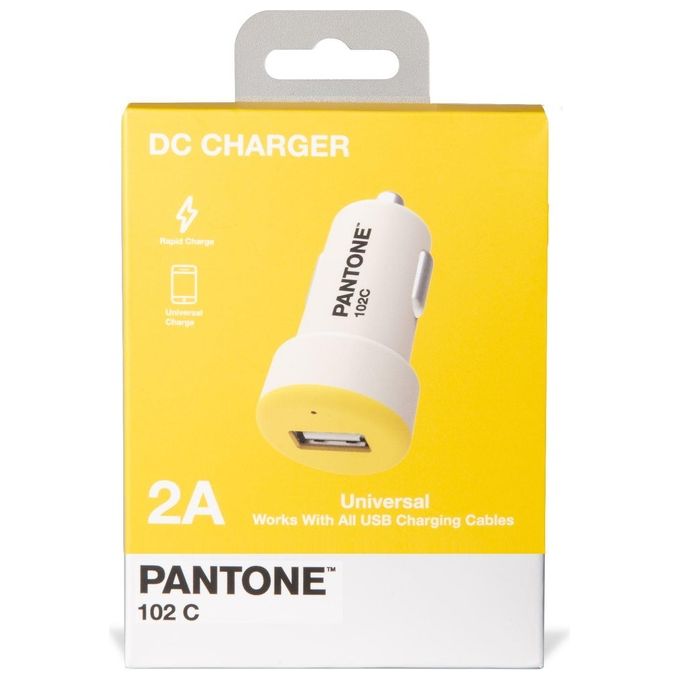 Pantone Caricabatterie da Auto 2A Carica Rapida Giallo