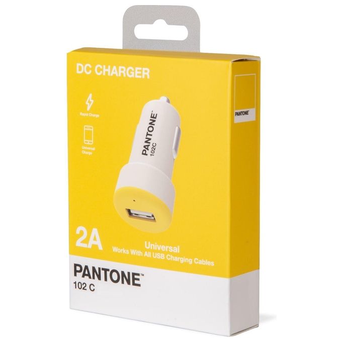 Pantone Caricabatterie da Auto 2A Carica Rapida Giallo