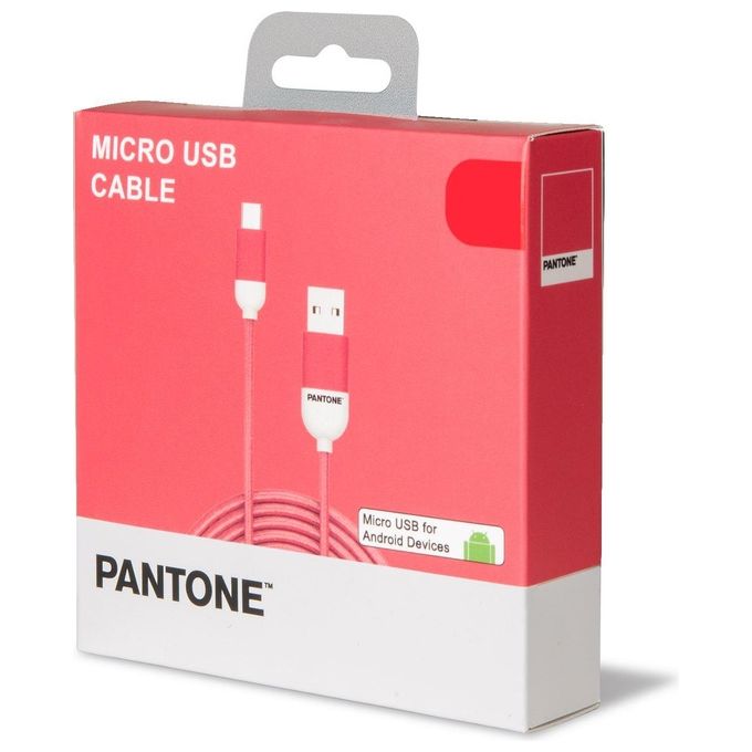 Pantone Cavo Micro Usb 24A 1.5mt Cavo in Gomma Rosa