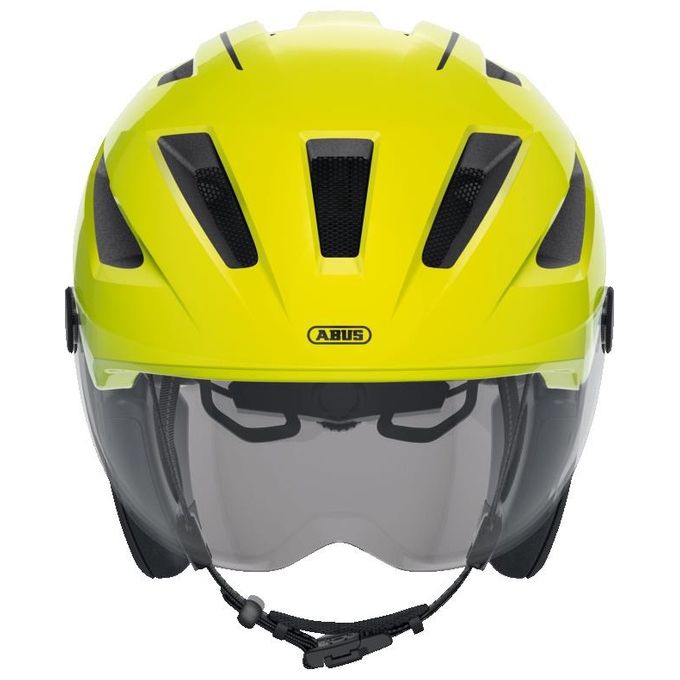 ABUS 0073570 Pedelec 2.0 ACE Casco da Bicicletta Costruzione a Calotta Rigida con Luce LED 180° Chiusura Magnetica Fidlock Ventilato 9 Fori Colore Giallo