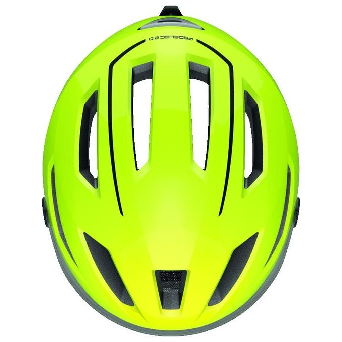 ABUS 0073570 Pedelec 2.0 ACE Casco da Bicicletta Costruzione a Calotta Rigida con Luce LED 180° Chiusura Magnetica Fidlock Ventilato 9 Fori Colore Giallo