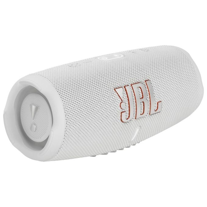 JBL Charge 5 Speaker Bluetooth Portatile Cassa Altoparlante Wireless Resistente ad Acqua e Polvere IPX67 Powerbank Integrato Usb PartyBoost Bass Radiator Bianco