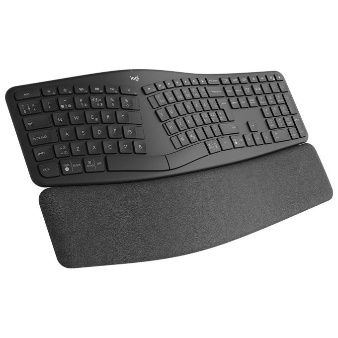 Logitech ERGO K860 Tastiera Split Wireless Ergonomica con Supporto per i Polsi Layout Italiano QWERTY Grigio