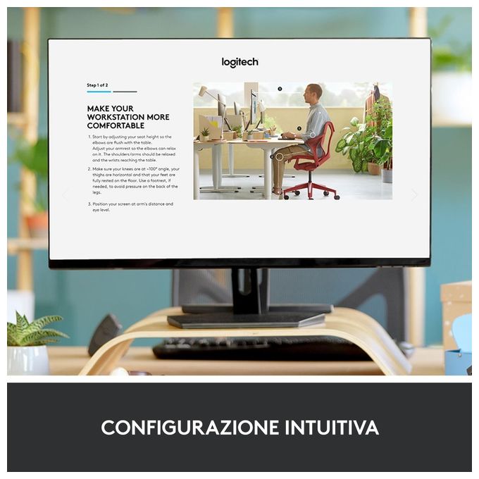 Logitech ERGO K860 Tastiera Split Wireless Ergonomica con Supporto per i Polsi Layout Italiano QWERTY Grigio