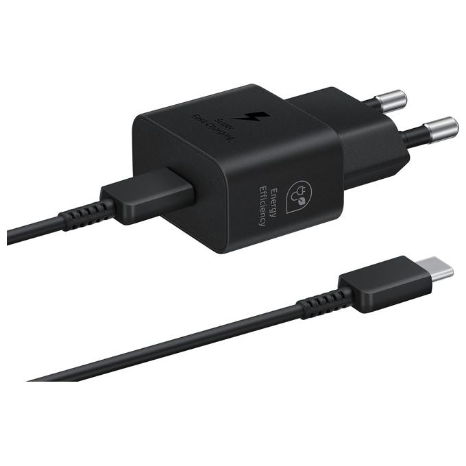 Samsung Caricabatterie Super Fast Charging 25W con Cavo da Usb Type-c a Usb Type-c Nero