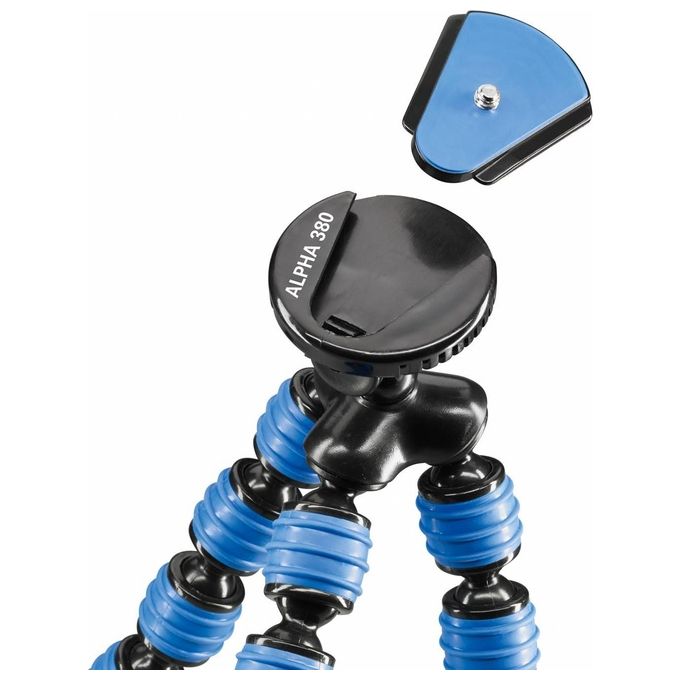 Cullmann Alpha 380 Mobile Flessibile Mini Treppiede con Supporto per Smartphone Blu