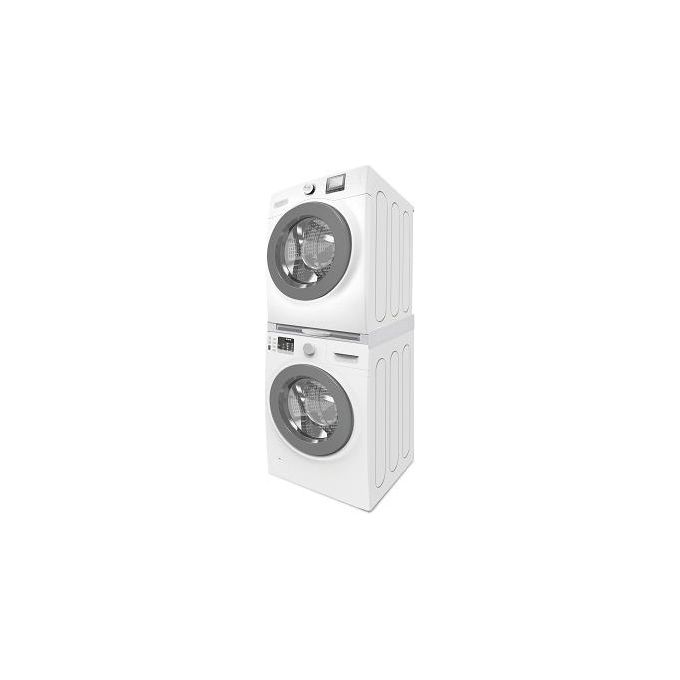 Meliconi Torre Pro L60 - Kit di sovrapposizione per lavatrice e asciugatrice, 60 x 55 cm, ripiano estraibile da 41 cm, portata max 250 kg, cinghia di sicurezza inclusa, Bianco