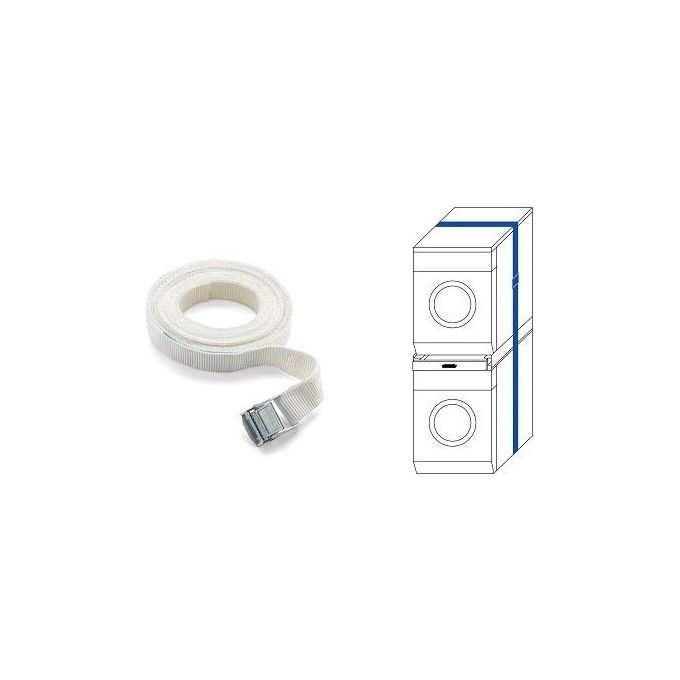 Meliconi Torre Pro L60 - Kit di sovrapposizione per lavatrice e asciugatrice, 60 x 55 cm, ripiano estraibile da 41 cm, portata max 250 kg, cinghia di sicurezza inclusa, Bianco