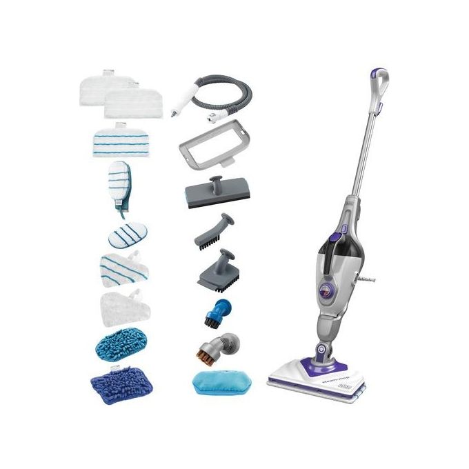 Black+Decker BHSM1615DSM Scopa a Vapore 1600W 17in1 Plus Guanto 500ml Steam