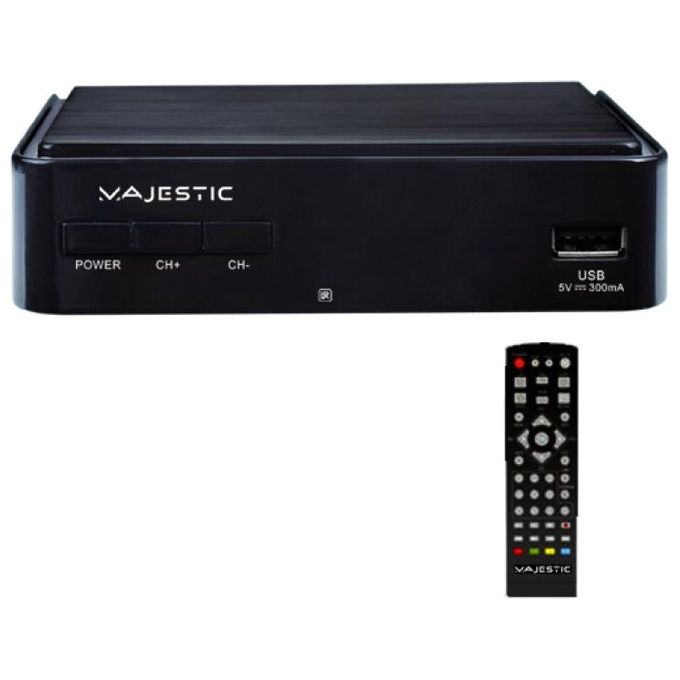 Majestic Decoder Digitale Terrestre Dvb-t-t2 Hd Ingresso Usb 2.0 per la Riproduzione di Fle Multimediali