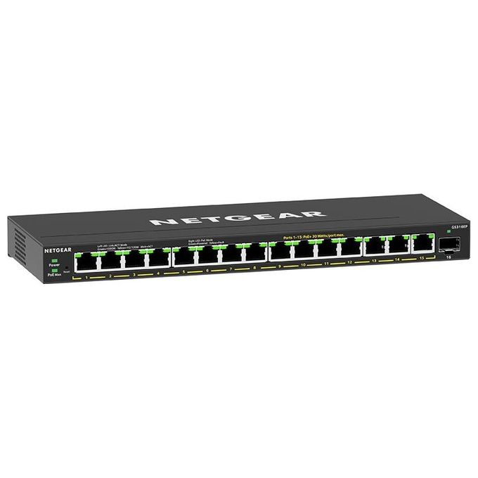 Netgear GS316EP-100PES Switch di Rete Gestito Supporto Power Over Ethernet Nero