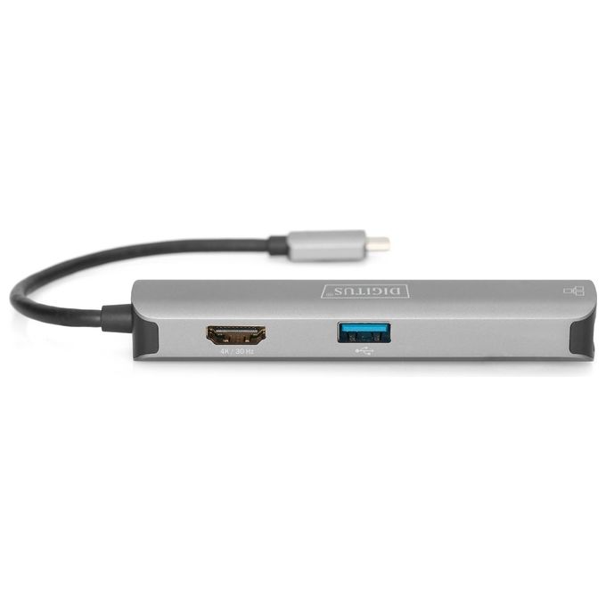Digitus DA70892 Docking Station Usb-C 5 Porte con Hdmi Rj45 e 3 Porte Usb 3.0
