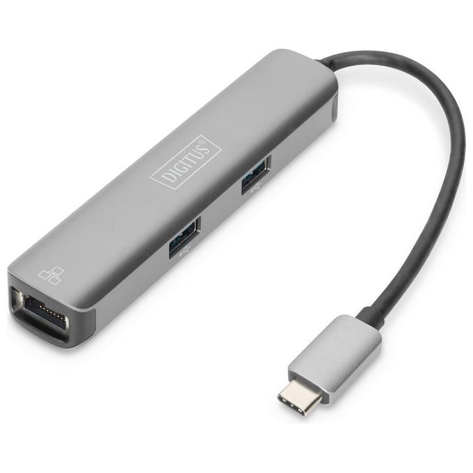 Digitus DA70892 Docking Station Usb-C 5 Porte con Hdmi Rj45 e 3 Porte Usb 3.0