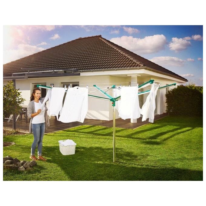 Leifheit linomatic 500 deluxe cover stendibiancheria in alluminio leggero e resistente per uso domestico con ampia capacita' di asciugatura