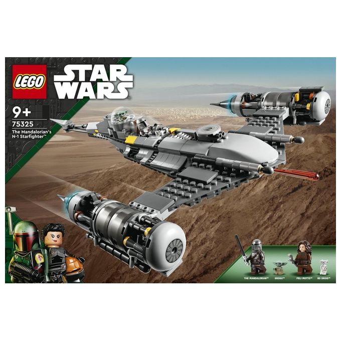 LEGO Star Wars 75325 Starfighter N-1 del Mandaloriano, Personaggi Peli Motto, Droide BD e Baby Yoda, Giocattolo Costruibile