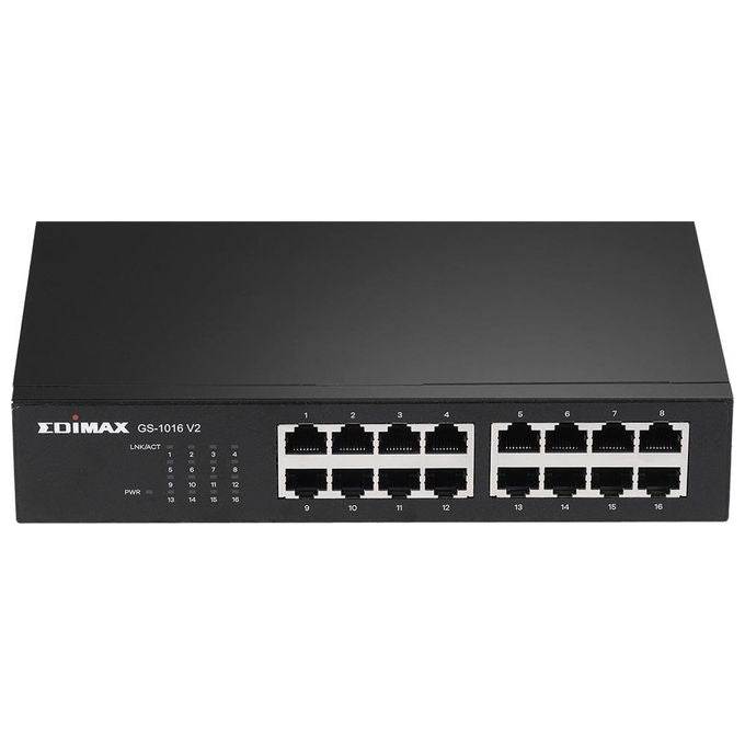 Edimax GS-1016 V2 Switch di Rete Gestito Gigabit Ethernet 10-100-1000 Nero