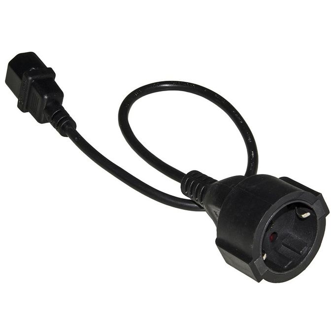 Link cavo adattatore di alimentazione presa schuko tedesca femmina - iec c14 maschio cm 50